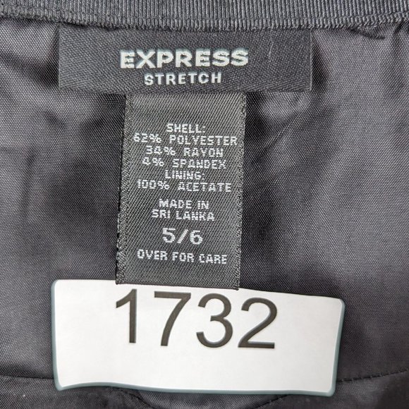 Express*Women's Stretch Fully Lined Size Zipper Front/Side Slit Pencil Skirt~5/6 - Picture 3 of 7